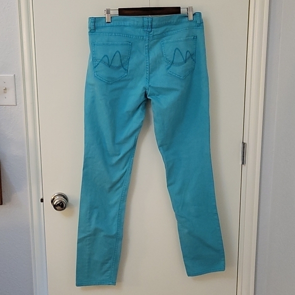 NY&C Turquoise Lowrise Denim Trousers 34 x 32 Size 12 - Picture 2 of 8